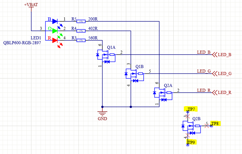 Figure 4. Spare transistor with test points added